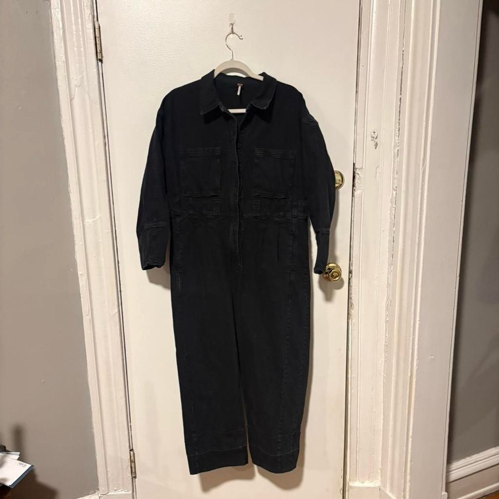 Free People Black Utility Jumpsuit